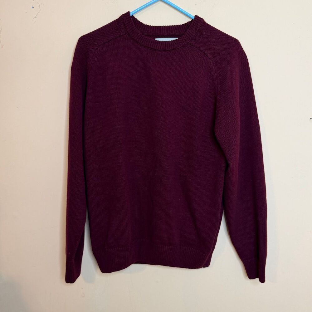 Taikan mens Sweater size small burgundy maroon 100% cotton